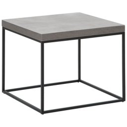 Beistelltisch Grau Schwarz 42 x 60 cm Quadratische MDF Tischplatte Pulverbeschichtet Metall Quadratisch Betonoptik Modern