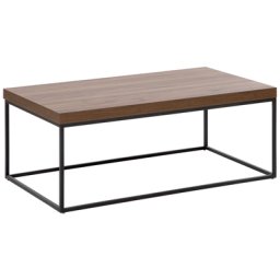 Couchtisch Braun Schwarz 60 x 100 cm MDF Tischplatte Metallgestell Rechteckig Industriell