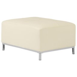 Ottomane Beige Leder Metallbeine für Wohnzimmer Retro/Modern
