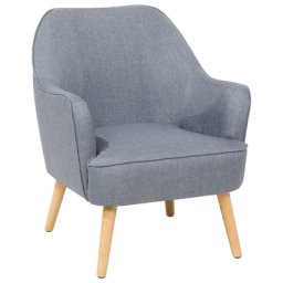 Sessel Grau Polsterbezug Gummibaumholz Cocktailsessel Retro-Stil