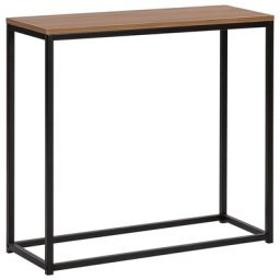 Konsolentisch Braun Schwarz MDF Tischplatte Metalgestell Holzoptik Rechteckig Industriell