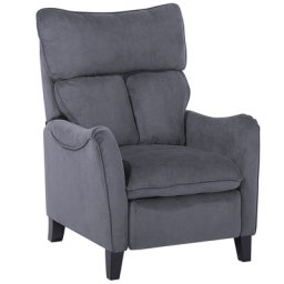Fernsehsessel Grau Polsterbezug Einzelsessel verstellbar elegant Vintage Stil