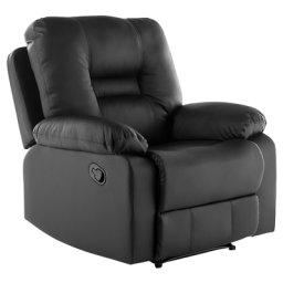 Sessel Schwarz Kunstleder verstellbar Wohnzimmer Arbeitszimmer Retro Stil