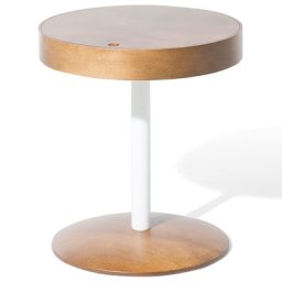 Couchtisch Braun Gold Weiß Verdeckte Schublade Rund Modern Landhausstil