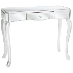 Konsolentisch Silber Spiegeleffekt 40 x 96 cm Glänzend Vintage Klassisch