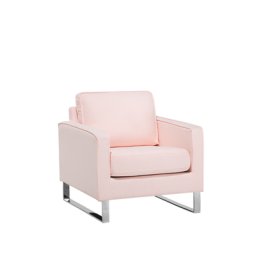 Sessel Rosa Polsterbezug Edelstahl Dicke Sitzfläche Retro-Stil