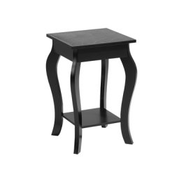 Couchtisch Schwarz 38 x 38 cm Geschwungene Beine Matt Multifunktional Quadratisch Klassisch