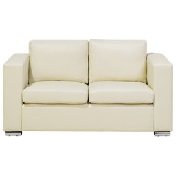Sofa Beige Spaltleder 2-Sitzer Minimalistisch Wohnzimmer