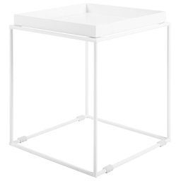 Beistelltisch Weiß 40 x 40 cm Metall Pulverbeschichtet Quadratisch Minimalistisch Modern