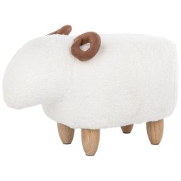 Lamm-Tierhocker Weiß Stoff Kindermöbel