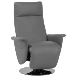 Sessel Grau Kunstleder Metall Wohnzimmer