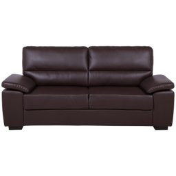 Sofa Braun Kunstleder 3-Sitzer Zeitgenössisch Wohnzimmer