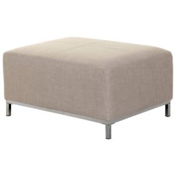 Ottomane Beige Stoff Metallbeine für Wohnzimmer Retro/Modern