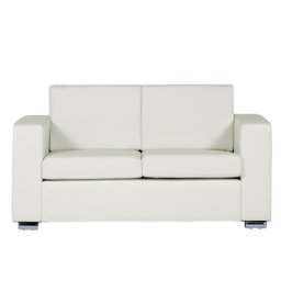 Sofa Weiß Spaltleder 2-Sitzer Minimalistisch Wohnzimmer