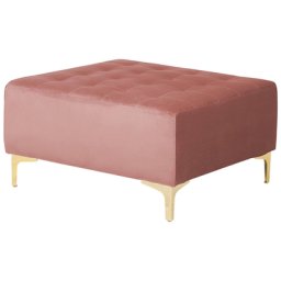 Ottomane Polsterbezug in Rosa Metallbeine in Gold für Wohnzimmer klassische Eleganz