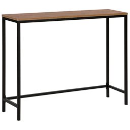 Konsolentisch Braun Schwarz 30 x 100 cm MDF Tischplatte Metallgestell Rechteckig Industriell