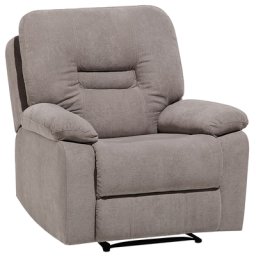 Sessel Hellgrau Polsterbezug verstellbar Wohnzimmer Arbeitszimmer Retro Stil