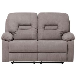 Sofa Grau-Braun Polsterbezug 2-Sitzer Relaxfunktion Retro Wohnzimmer