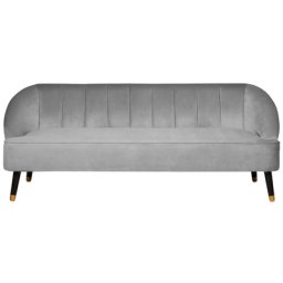 Sofa Hellgrau Samtstoff 3-Sitzer Minimalistisch Glamourös Wohnzimmer