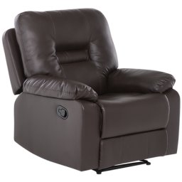 Sessel Braun Kunstleder verstellbar Wohnzimmer Arbeitszimmer Retro Stil