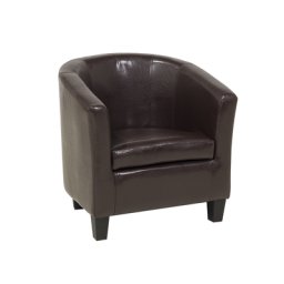Cocktailsessel Braun Kunstleder glänzend modern Wohnzimmer