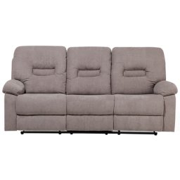 Sofa Braun-Grau Polsterbezug 3-Sitzer Relaxfunktion Retro Wohnzimmer