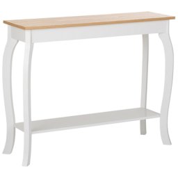 Konsolentisch Weiß mit Braun 30 x 100 cm MDF Tischplatte Gefärbt Rechteckig Modern