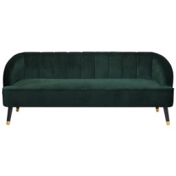 Sofa Dunkelgrün Samtstoff 3-Sitzer Minimalistisch Glamourös Wohnzimmer