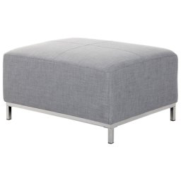 Ottomane Hellgrau Stoff Metallbeine für Wohnzimmer Retro/Modern