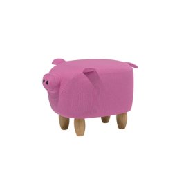 Schweinchen-Tierhocker Rosa Stoff für Kinder