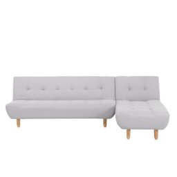 Ecksofa Hellgrau Polsterbezug L-Förmig Linksseitig Modern Wohnzimmer