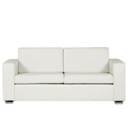 Sofa Weiß Spaltleder 3-Sitzer Minimalistisch Wohnzimmer