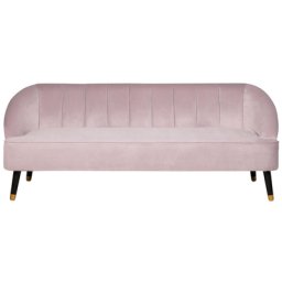 Sofa Rosa Samtstoff 3-Sitzer Minimalistisch Glamourös Wohnzimmer