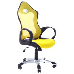Bürostuhl Gelb Wippfunktion Bürostuhl mit atmungsaktiver Netzbespannung Bequem Modernes Design
