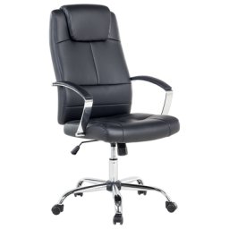 Schreibtischstuhl Schwarz Kunstleder/Stahl Drehbar Schreibtisch Modern