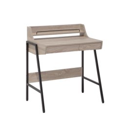 Schreibtisch Hellbraun 73 x 48 cm 2 Schubladen mit erhöhter Ablage Industriell