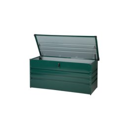 Auflagenbox dunkelgrün Metall 132x62 cm Garten Terrasse