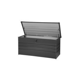 Auflagenbox graphitgrau Metall 132x62 cm Garten Terrasse