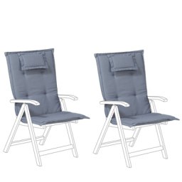 Auflage für Gartenstuhl Blau Polsterbezug 2er Set Gartenmöbel