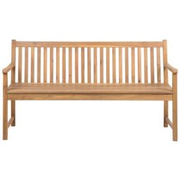 Gartenbank hellbraun Akazienholz 160 cm Landhaus Stil