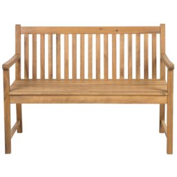 Gartenbank hellbraun Akazienholz 120 cm Landhaus Stil