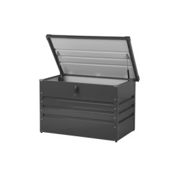 Auflagenbox graphitgrau Metall 100x62 cm Garten Terrasse