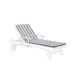 Gartenliege Blau mit Beige 188 x 59 cm aus Polyester gestreift Modern