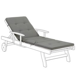 Auflage Graphit / Grau 188 x 59 x 5 cm Bequeme Polsterauflage Elegantes Design