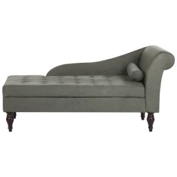 Chaiselongue Grau mit Bettkasten Mikrofaser Rechtsseitige Ré­ca­mi­e­re Modern