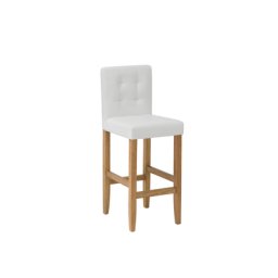 Barhocker Cremeweiß Kunstleder Holz mit Rückenlehne Fußstütze Luxuriöses Modernes Design