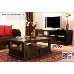 Mexico Kolonial Couchtisch - Glasplatte