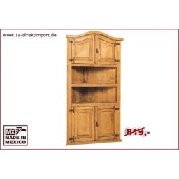 Eckschrank Eckregal MEXICO Landhausstil, Pinie Massivholz