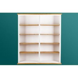 Weißes XXL Landhausstil Bücherregal Bücherschrank MEXICO, Pinie Massivholz