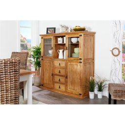 Mexico Schrank Highboard, Pinie massiv, Landhausstil Möbel